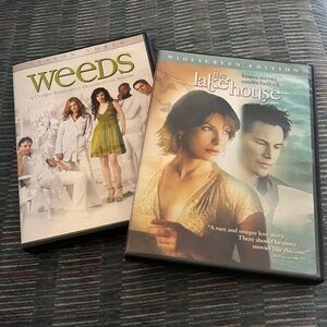 2 DVD Movies. Weeds Season 3 includes 3 DVD’s &
The Lake House.